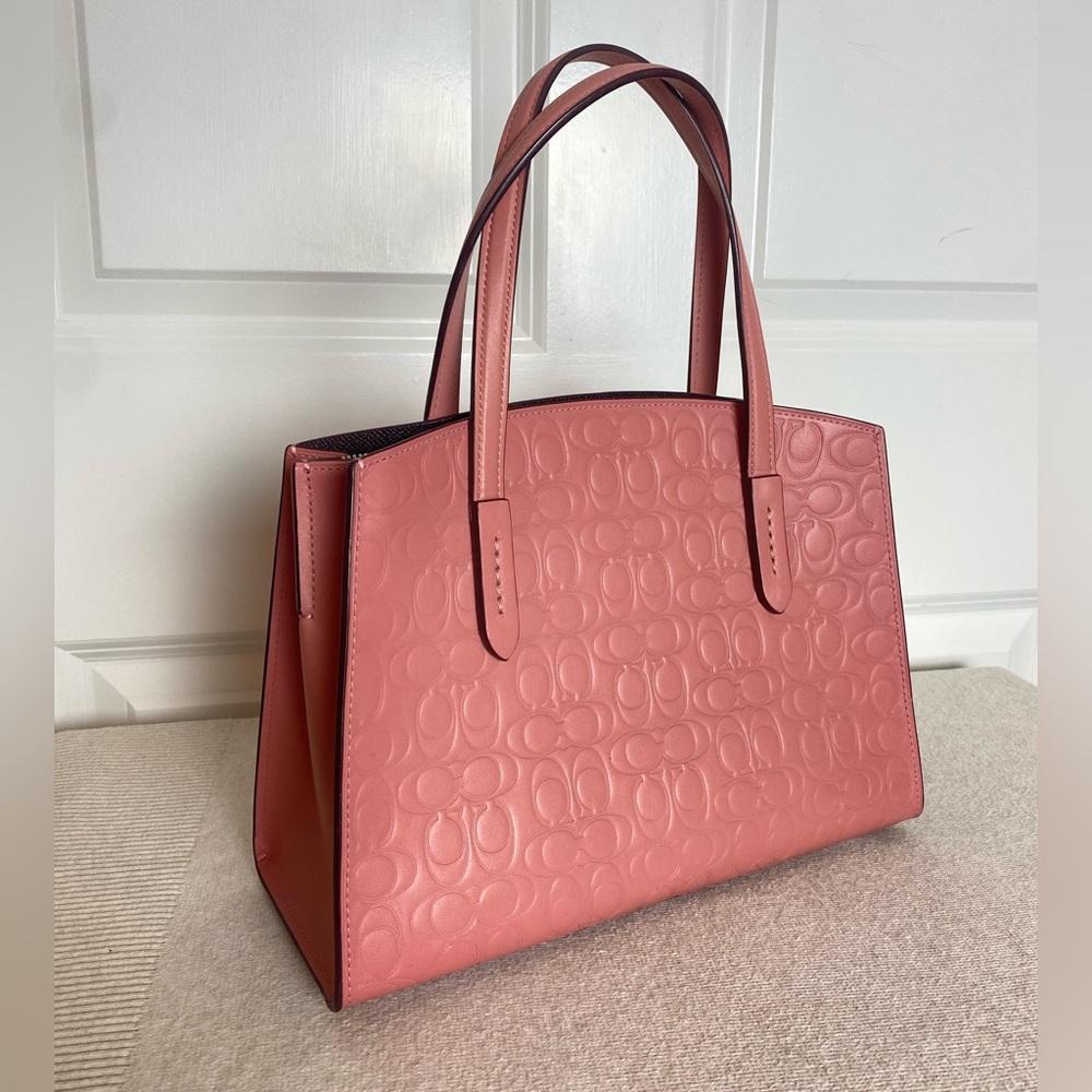 Coach Pink Embossed Tote Bag